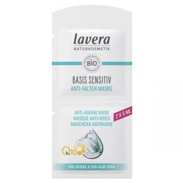 Masca Antirid pentru Toate Tipurile de Ten cu Coenzima Q10 - Basis Sensitiv Lavera, 2 x 5 ml