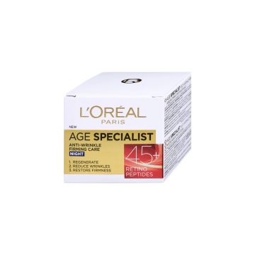 Crema Antirid de Noapte L'Oreal Paris Age Specialist 45+, 50 ml