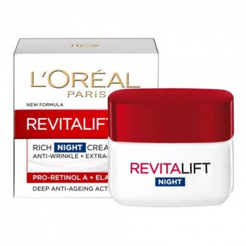 Crema Antirid de Noapte L'Oreal Paris Revitalift, 50 ml, Crema Hidratanta pentru Fata