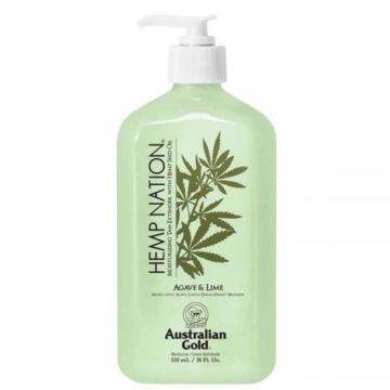 Crema hidratanta pentru prelungirea bronzului, Australian Gold, Hemp Nation Agave&Lime, 535ml