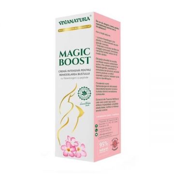 Crema Intensiva pentru Remodelarea Bustului cu Fitoestrogeni si Peptide - Vivanatura Magic Boost, 145 ml