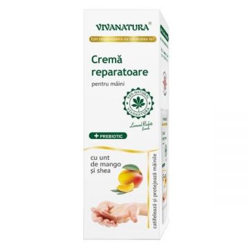 Crema Reparatoare pentru Maini cu Mango si Shea - Vivanatura, 50 ml