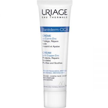 Crema reparatoare cu cupru si zinc Bariederm Cica Uriage, 100 ml Crema reparatoare cu cupru si zinc Bariederm Cica Uriage, 100 ml