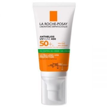 Gel-crema cu protectie solara pentru tenul sensibil si intolerant la soare La Roche-Posay Anthelios SPF 50+, efect matifiant, 50ml