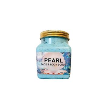 Scrub Natural pentru Fata si Corp, cu Vitamina E si B5, Wokali, Pearl, 350 ml