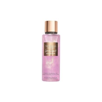 Spray de corp stralucitor, Victoria's Secret, Love Spell Shimmer, Cherry Blossom & Fresh Peach, 250 ml