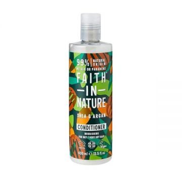 Balsam Natural Hranitor cu Unt de Shea si Ulei de Argan pentru Par Normal/ Uscat - Faith in Nature Shea & Argan Normal/Dry Hair, 400 ml