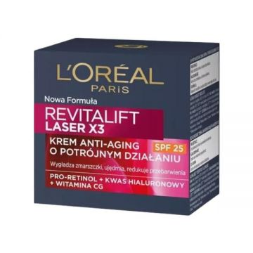 Crema de Zi cu SPF 25 - L'Oreal Paris Revitalift Laser X3 Anti-Anging, SPF 25, 50 ml