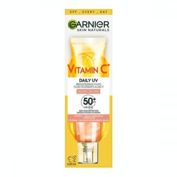 Crema Fluida Nuantatoare cu SPF 50+ - Garnier Skin Naturals Vitamin C Daily UV Glow, 40 ml