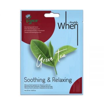 Masca Faciala Vegana, Calmanta si Relaxanta cu Ceai Verde - Simply When Soothing & Relaxing Green Tea, 23 ml