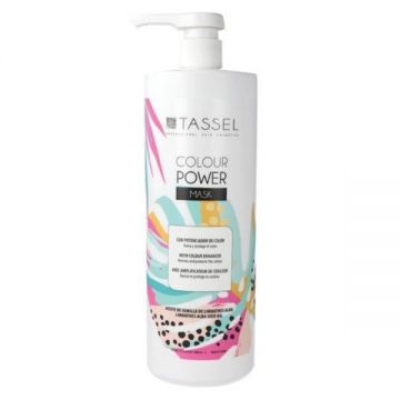 Masca pentru protectia culorii parului Tassel Colour Power, cu ulei din seminte de limnanthes alba si colagen, 1000 ml