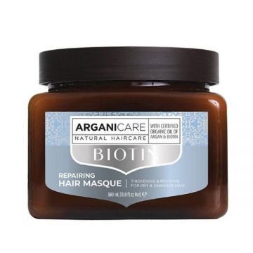 Masca Reparatoare cu Biotina pentru Par Uscat si Deteriorat - Arganicare Repairing Hair Masque For Dry & Damaged Hair, 500 ml