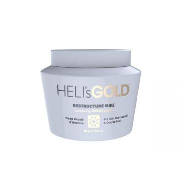 Masca Restructuranta pentru Par Uscat si Degradat - Heli's Gold Restructure Masque Deep Repair & Restore For Dry, Damaged & Coarse Hair, 500 ml
