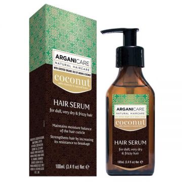 Serum Reparator cu Ulei de Cocos pentru Par Fara Stralucire, Foarte Uscat si Frizzy Arganicare, 100ml