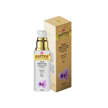 Crema de fata antirid de noapte cu kumkumadi si magneziu, - Sattva, 50 ml