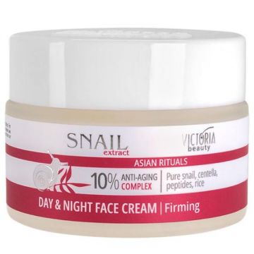 Crema de Fata Antirid Zi/Noapte cu Extract de Melc - Camco, Victoria Beauty Snail Extract Asian Rituals Day&Night Face Cream Firming - FG0770153, 50 ml