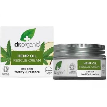 Crema de fata hidratanta 24h ulei de canepa Dr.Organic, 50 ml
