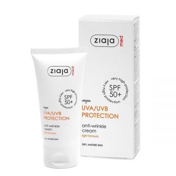 Crema de protectie solara antirid pentru ten uscat și matur ff50+ Ziaja Med 50 ml