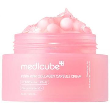 Crema hidratanta coreeana, Pdrn Pink Collagen Capsule Cream, Medicube, 55 g
