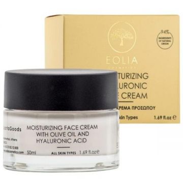 Crema Hidratanta de Fata cu Ulei de Masline si Acid Hialuronic - Eolia Cosmetics Moisturizing Face Cream with Olive Oil and Hyaluronic Acid, 50 ml