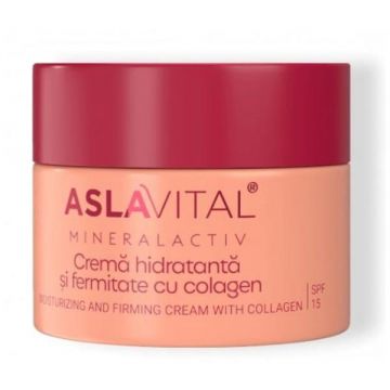 Crema Hidratanta si Fermitate cu Colagen SPF 15 - Aslavital Mineralactiv SKINectura Moisturizing and Firming Cream with Collagen, 50 ml
