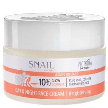 Crema Iluminatoare de Fata pentru Zi/Noapte cu Extract de Melc - Camco, Victoria Beauty Snail Extract Asian Rituals Day&Night Face Cream Brightening - FG0770152, 50 ml