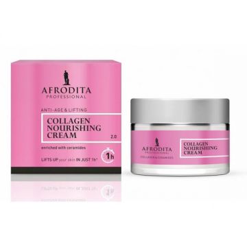 Crema Nutritiva pentru Ten Uscat si Obosit - Cosmetica Afrodita Anti-Age & Lifting Collagen Nourshing Cream, 50 ml