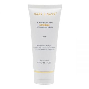 Exfoliant de fata cu vitamine - Exfoliant imbogatit cu vitamine pentru piele radianta Sasy&Savy, 100 ml
