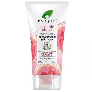 Masca de par cu efect de protectie a culorii cu guava Dr Organic Bio, 150 ml