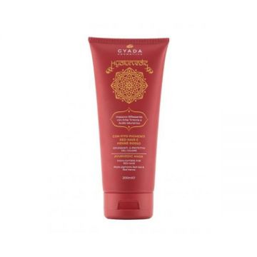 Masca de par revitalizare culoare par roscat, Hyalurvedic Gyada, 200 ml
