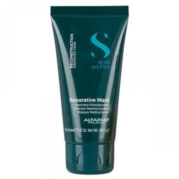 Masca Reparatoare Pentru Par Deteriorat - Alfaparf Milano Semi Di Lino Reconstruction Reparative Mask, 50 ml