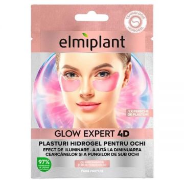 Plasturi Hidrogel pentru Ochi - Elmiplant Glow Expert 4D, 1 pereche