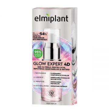 Ser cu Perle, pentru Ochi, Impotriva Cearcanelor si Antirid - Elmiplant Glow Expert 4D, 15 ml