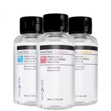 Set 3 Solutii Peeling Cosmetic pentru Hidrodermabraziune Concentrate AS1, SA2, AO3 Toate tipurile de piele, Piele Sensitive, Anti Acnee, 50ML buc