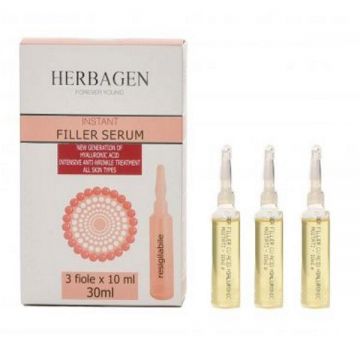 SHORT LIFE - Ser Filler cu Sfere de Acid Hialuronic si Konjac Herbagen, 3 fiole x 10 ml