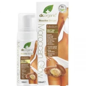 Spuma autobronzanta Medium Bio Moroccan Glow Dr Organic 150 ml