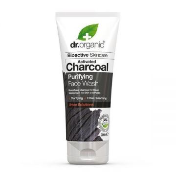 Tonifiant Bio pentru curatarea fetei cu carbune activ Dr.Organic 200 aml