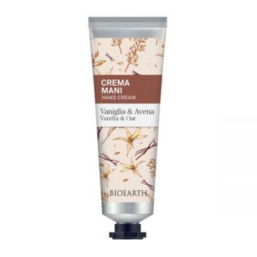 Crema de maini cu glicerina, vanilie si ovaz, pentru maini crapate - Bioearth Family, 30 ml