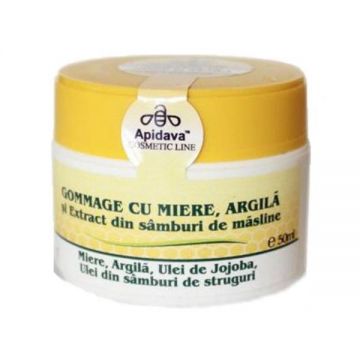 Crema Gommage cu Miere si Argila Apidava, 50ml