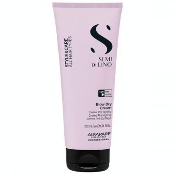 Crema pentru Styling - Alfaparf Milano Semi di Lino Style & Care Blow Dry Cream, 200 ml