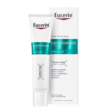 Fluid pentru fata matifiant cu acid salicilic Dermo Pure Eucerin, 40 ml Fluid pentru fata matifiant cu acid salicilic Dermo Pure Eucerin, 40 ml