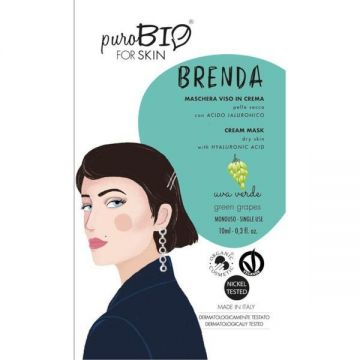 Masca crema ten uscat BRENDA struguri verzi, 10ml - PuroBio
