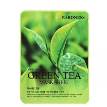 Masca de Fata cu Extract de Ceai Verde - Baroness Green Tea Mask Sheet, 21 g