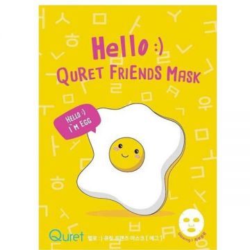 Masca de Fata Nutritiva cu Extract Proteic din Albus de Ou - Quret Hello :) Friends Mask - Egg, 25 g Masca de Fata Nutritiva cu Extract Proteic din Albus de Ou - Quret Hello :) Friends Mask - Egg, 25 g