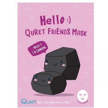 Masca de Fata Purifianta cu Carbune Activ - Quret Hello :) Friends Mask - Charcoal, 25 g Masca de Fata Purifianta cu Carbune Activ - Quret Hello :) Friends Mask - Charcoal, 25 g