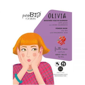 Masca peel-off ten gras OLIVIA fructe rosii, - PuroBio, 13 g