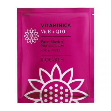Masca servetel antirid cu Q10 si Vitamina E - Vitaminica Bioearth, 15 ml