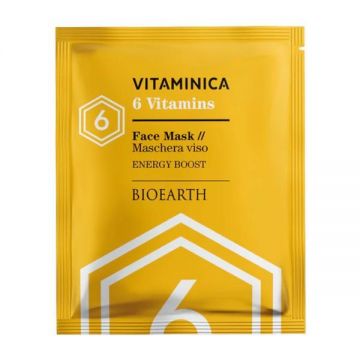 Masca servetel cu 6 vitamine Energy Boost - Vitaminica Bioearth, 15 ml