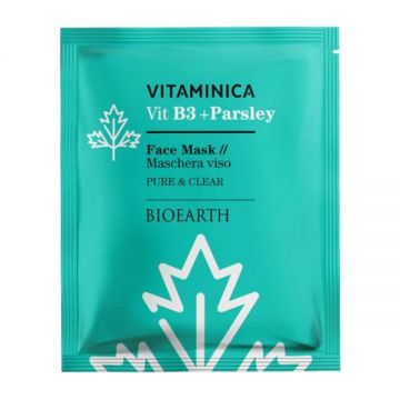 Masca servetel cu niacinamida si patrunjel - Vitaminica Bioearth, 15 ml