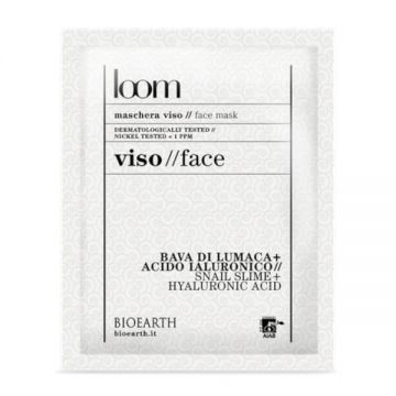 Masca servetel ten cu melc si acid hialuronic - Loom Bioearth, 15 ml